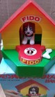 Vintage Mechanical Wind Up Doghouse Bank With Box Fido Works