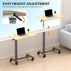 Adjustable Overbed Table With Wheels - Rolling Bedside Table  Maple