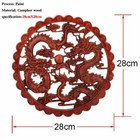 Chinese Dragon And Phoenix Mascot Unpainted Retro Line Rubber Wood Decals Oval