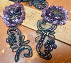 Appliques Beads Sequins Soutache 1 5x3 5  Flower Hand Sewn 1pc