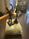 Antique Small Bronze Sculptures Hermes And Dionysus   Bacchus Study Curio Statue