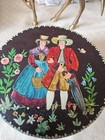 German Vintage Folk Art Bent Wood Box  Hand Painted  6x3 1 2 