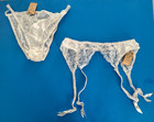Christian Dior Intimates Vingage Sheer Bikini   Garter Belt Both Lg - White Nwt