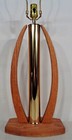  Vintage Mid Century Danish Modern Sculptural Wood Table Lamp Retro 1960 s Nice 