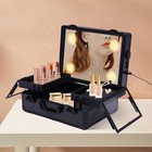 Professional Travel Makeup Train Case Portable Cosmetic Organizer Bag led Light