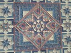 Handmade Quilt Wall Hanging Patchwork Blue Mauve Stars 34 x35    Inches