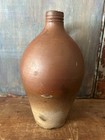Antique Late 18th Or Early 19th Century Ovoid Stoneware Jug W  Reeded Neck