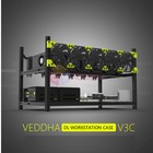 Miner Rig Aluminum Stackable Open Air Mining Case 6gpu 5fans Computer Frame Rig