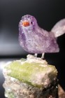 Peter Muller Hand Carved Amethyst Finch On Tourmaline Base 3 