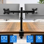 Double Twin Arm Desk Mount Bracket Lcd Computer Monitor Stand 10   -27    Screen Tv