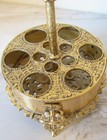 Vtg Lipstick Pencil Holder Gold Ornate Metal 11 Slots Hollywood Regency 1960   s