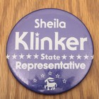 Sheila Klinker State Representative Vintage Political Pin Button Pinback Indiana