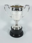 Antique Art Deco 1935 Sterling Silver Trophy Chalice Guide Cup Timber Plinth