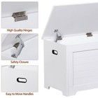 Storage Chest Trunk 39  Toy Box Wooden Storage Bench With 2 Safety Hinges White