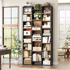 71   Tall Bookshelf With 21 Cubes  8 Tier Triple Wide Bookshelf With 8 Adjustabl