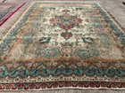 Old Antique Rug 10x13 Vintage Hand-knotted Geometric Oriental Worn Fine 10x14 Ft