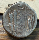 Genuine Ancient Greece Zeus Silver Drachm Vf Details W jewelry Mount Chrc