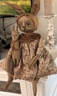 Primitive Handmade Rabbit Doll  Folk Art Handmade Hand Painted 
