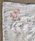Adorable Vintage Crib Child Quilt Nursery Rhymes 12 Hand Embroidered Squares
