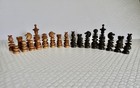 Chess Set St George Calvert   Hand Turned Carved Natural Wood Pcs Vtg Neocurio