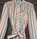 Shirt Dress Lurie Sport  Vintage 70s 80s House Wife Striped Tie Sz Medium