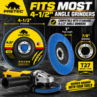 120pcs 4 5  X 7 8  120 Grit Zirconia Flap Discs T27 Angle Grinder Sanding Wheels