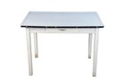 Mid Century Enameled Metal Kitchen Hoosier Farmhouse Table Desk 40 