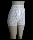 Vintage 60s Satin Panty Girdle Shorts Tight Long Leg Nylon Waist Cincher   L xl