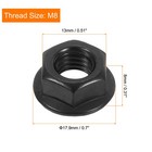 M8x1 25mm Serrated Flange Hex Lock Nuts  20pcs Hexagon Flange Nut  Black