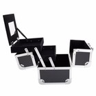 Portable Aluminum Makeup Train Case Jewelry Cosmetic Storage With Mirror