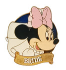Walt Disney World 2001 Minnie Mouse Bride Blue Stained Glass Pin 7404