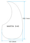For Martin D-45 Acoustic Guitar Self-adhesive Acoustic Pickguard Crystal Brown