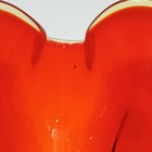 Le Smith Ruffled Edge Candy Dish 6 Petal Orange Amberina Footed  Compote Vtg