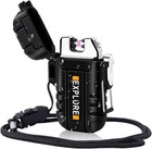 Electric Lighter Windproof Dual Arc Usb Rechargeable Flameless Plasma Lighter   