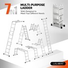 Folding Ladder Multi-purpose Aluminium Extension 7 In 1 Step Heavy Duty