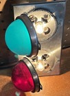 Vintage Industrial Factory Machine Safety Indicator Light steel Panel -authentic