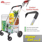 Cruiser Cart Deluxe 2 Shopping Grocery Rolling Folding Laundry Basket On Wheels