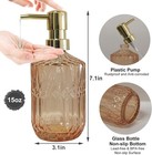 Glass Soap Dispenser With Gold Pump  15oz Liquid Hand Dispenser  Refillable