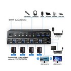 Usb 3 0 Hdmi Dual Monitors 4 Computers Kvm Switch  Supports Edid  4k 60hz Hdm   