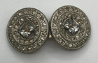 Vtg Rhinestone Silver Tone Women s Belt Buckle Art Deco Pot Metal