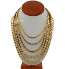 Mens Miami Cuban Link Chain Necklace Bracelet 14k Gold Plated