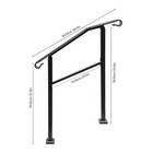 Carbon Steel Handrail Stair Rail For 3 Step Handrail Porches Outdoor Stairs