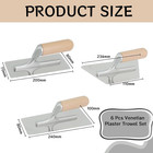 6 Pcs Venetian Plaster Trowel Set With Wooden Handle 3 Sizes Polished Concrete D