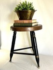 Vintage L Hitchcock Maple Stool With Stencil And Three Legs