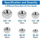 178 Pack Hex Nuts Assortment Stainless Steel Standard Inch Coarse Thread Nut New