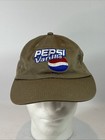 Vintage Pepsi Vanilla Hat Cap Tan Adjustable Strap Back Dad Embroidered Baseball