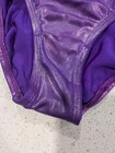 Competition Gk Elite Child Medium Gymnastics Leotard Purple White Rhinestones