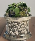 Antique Desktop Rolled Postage Stamp Holder Dispenser Silver Plate Brass Metal