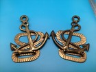 Vintage Pair 6  Tall Chase Brass Nautical Ship Anchor Rope Bookends Door Stops