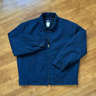 Vtg Dickes Eisenhower Jacket Mens Large L Blue Full Zip Quilt Lined Pockets Work